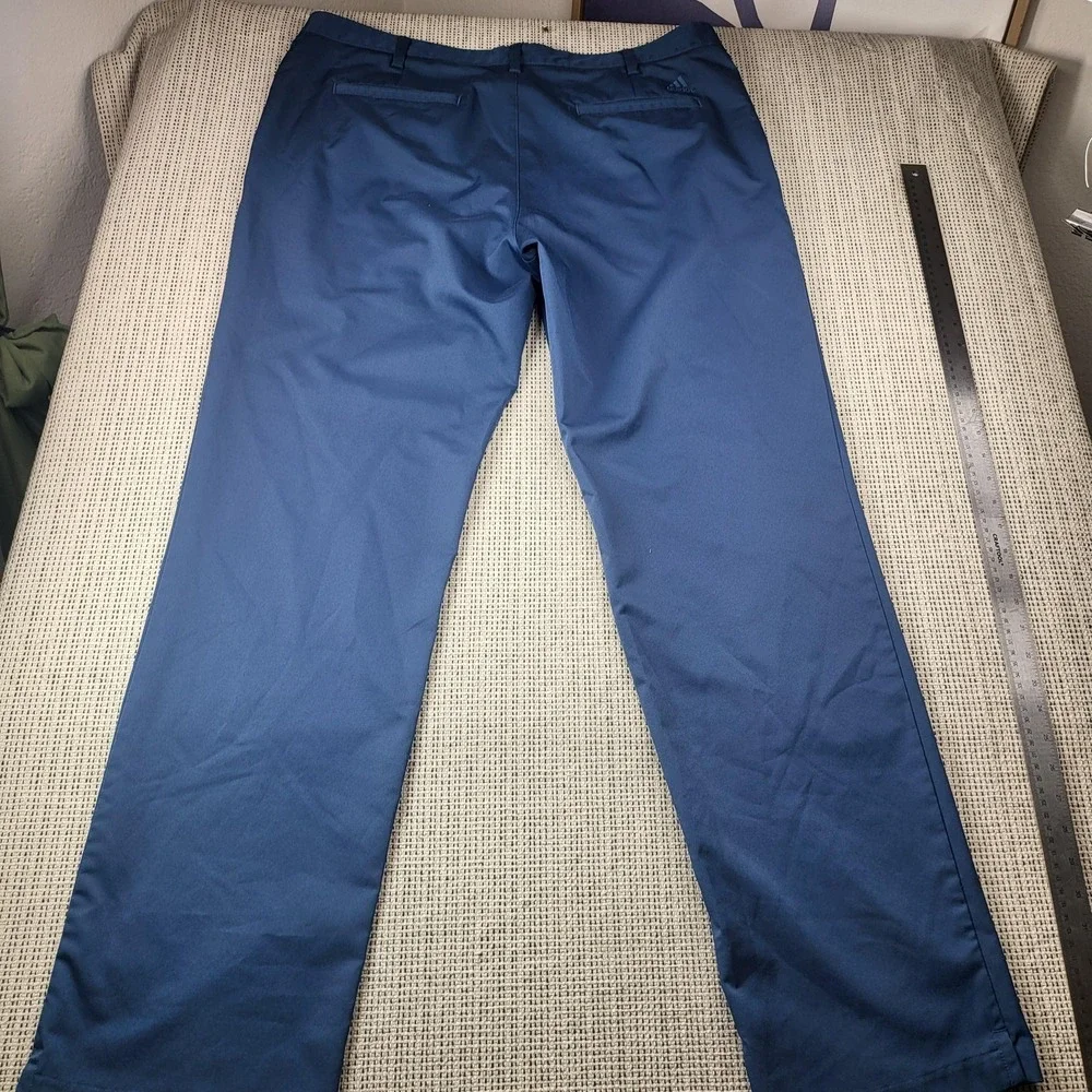 Adidas Pants‎ Mens 38x34 Blue Chino Regular Fit Microfiber Casual Golf Tech